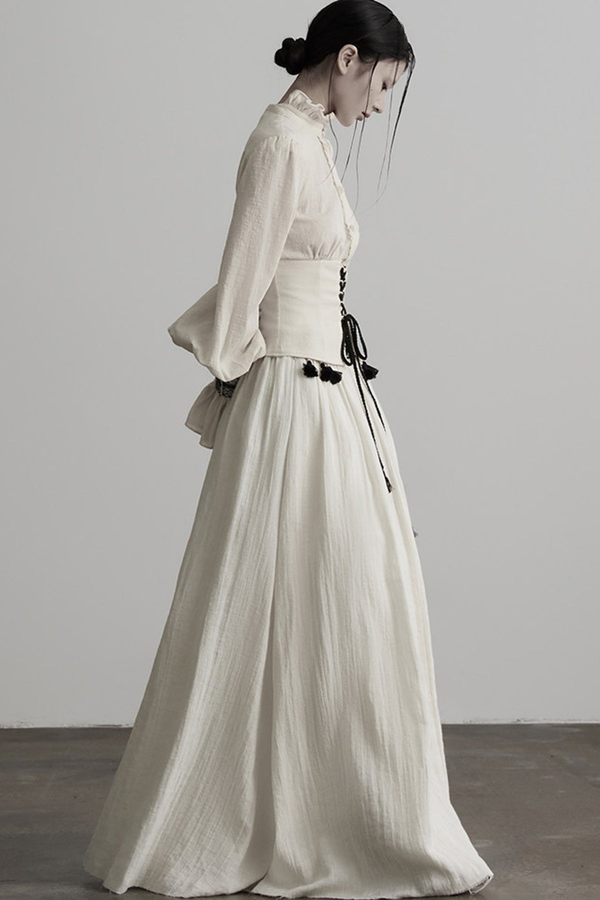 Heavy-Duty Ruffle Sleeve Tie Waist Shirt