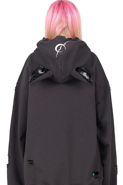 Cat Ear Ripped Hooded Hoodie