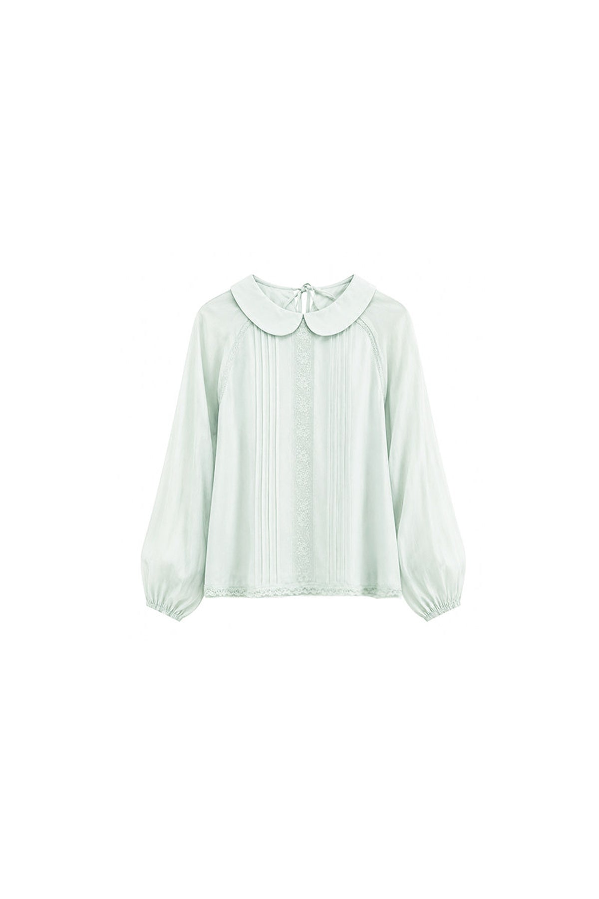 Floral Lace Patchwork Doll Collar Shirt