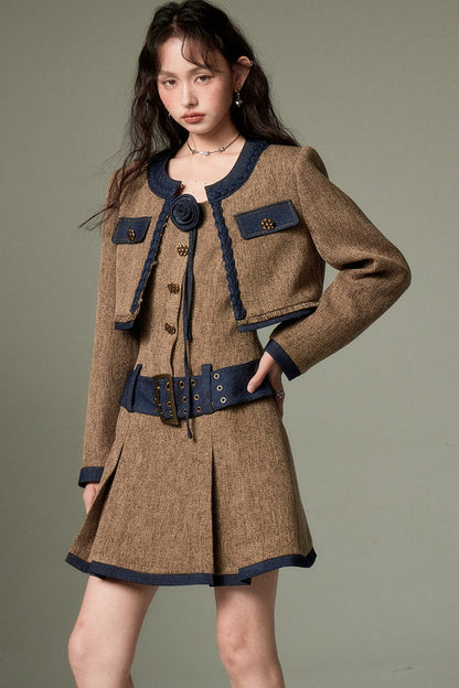 Elegant and Slimming 3D Rose Jacket Set-Up