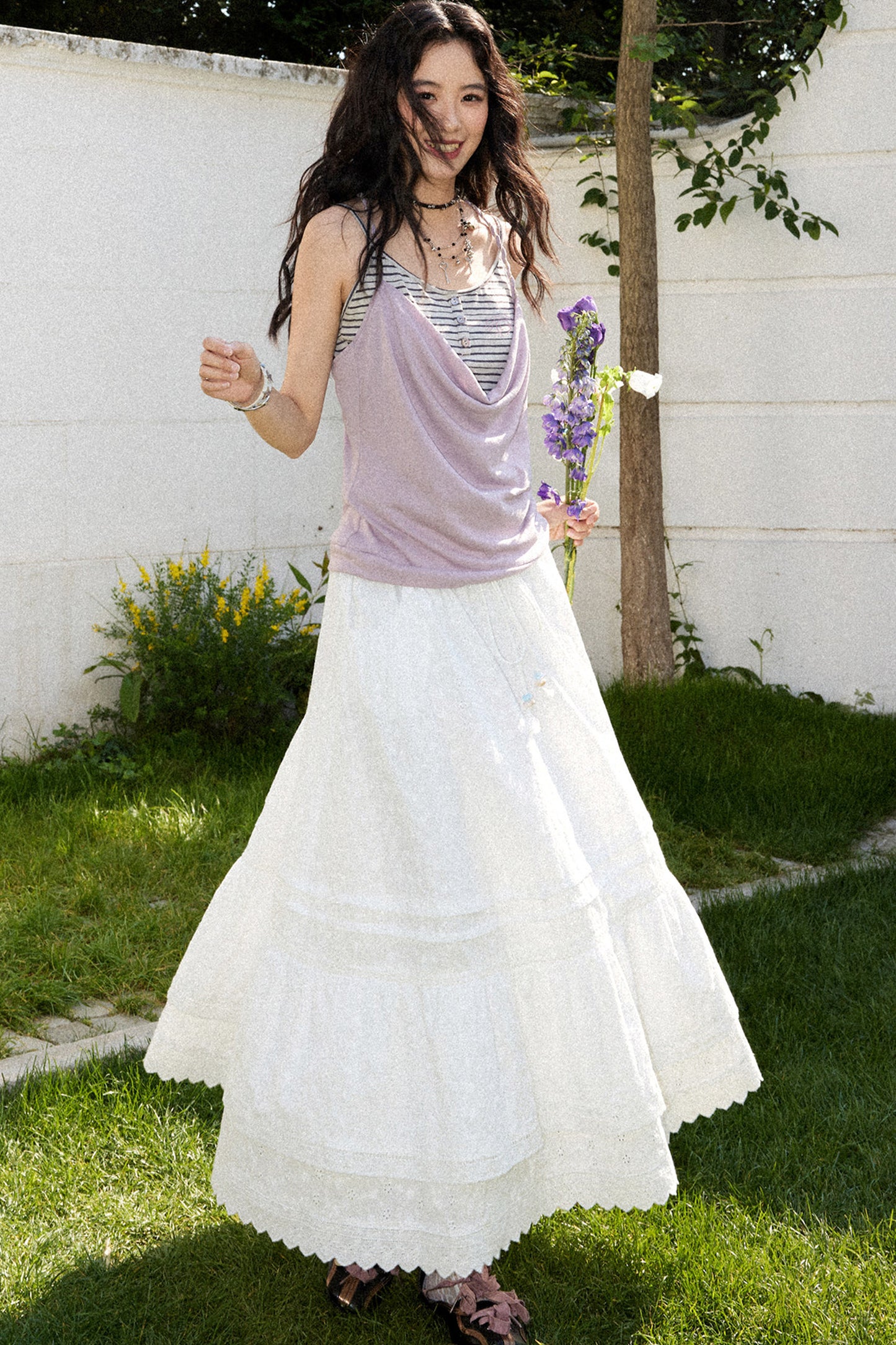 Waltz Patchwork A-Line Skirt