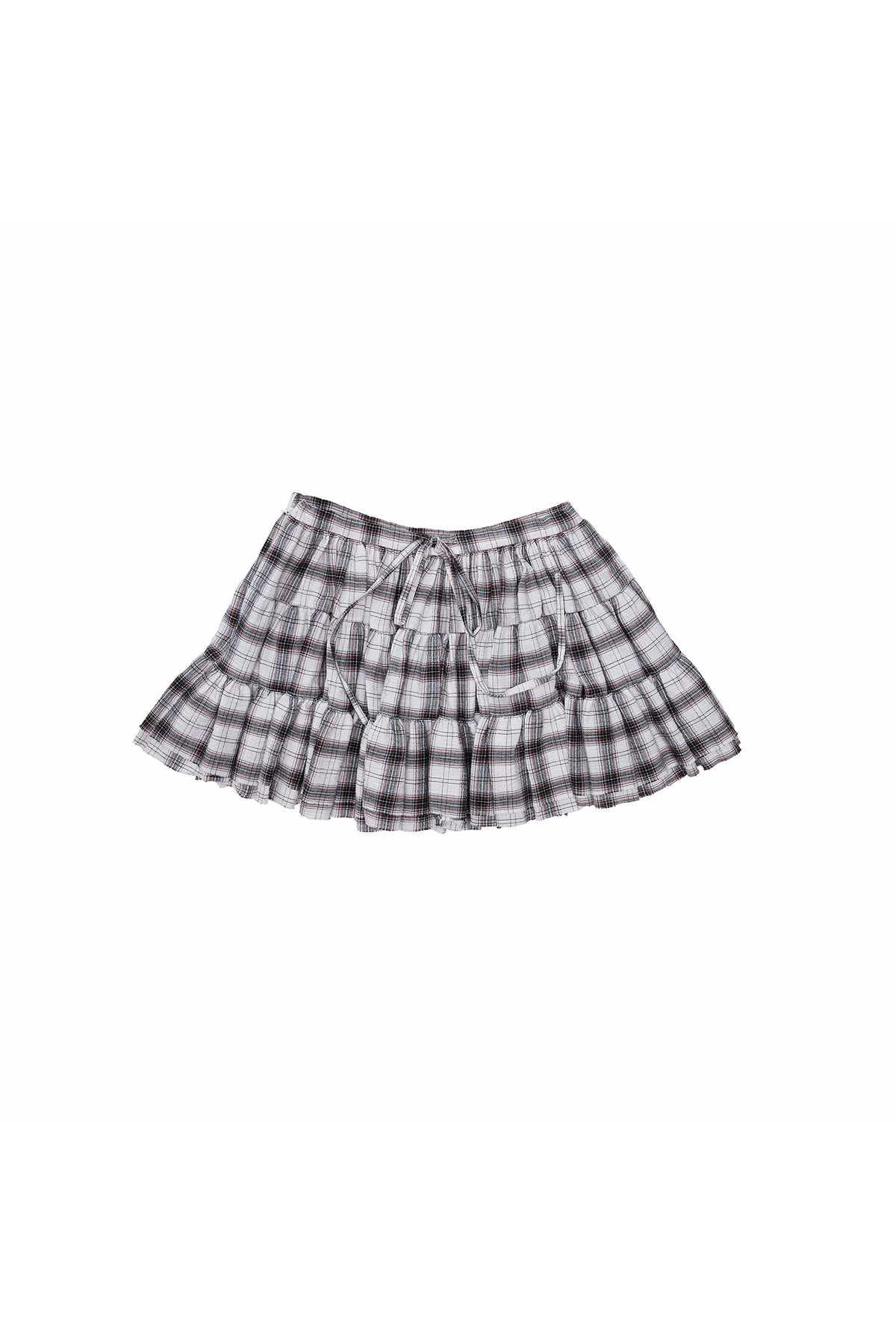 Plaid Shirt and Tiered Skirt Set-Up