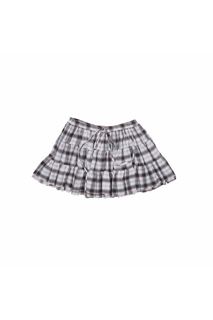 Plaid Shirt and Tiered Skirt Set-Up