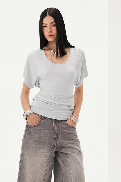 Diddimodau Ruched Waist Knit Blouse