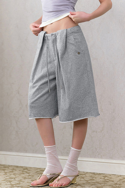 Loose Knit Drawstring Shorts