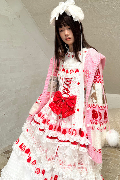 Strawberry Bear Fair Isle Cardigan