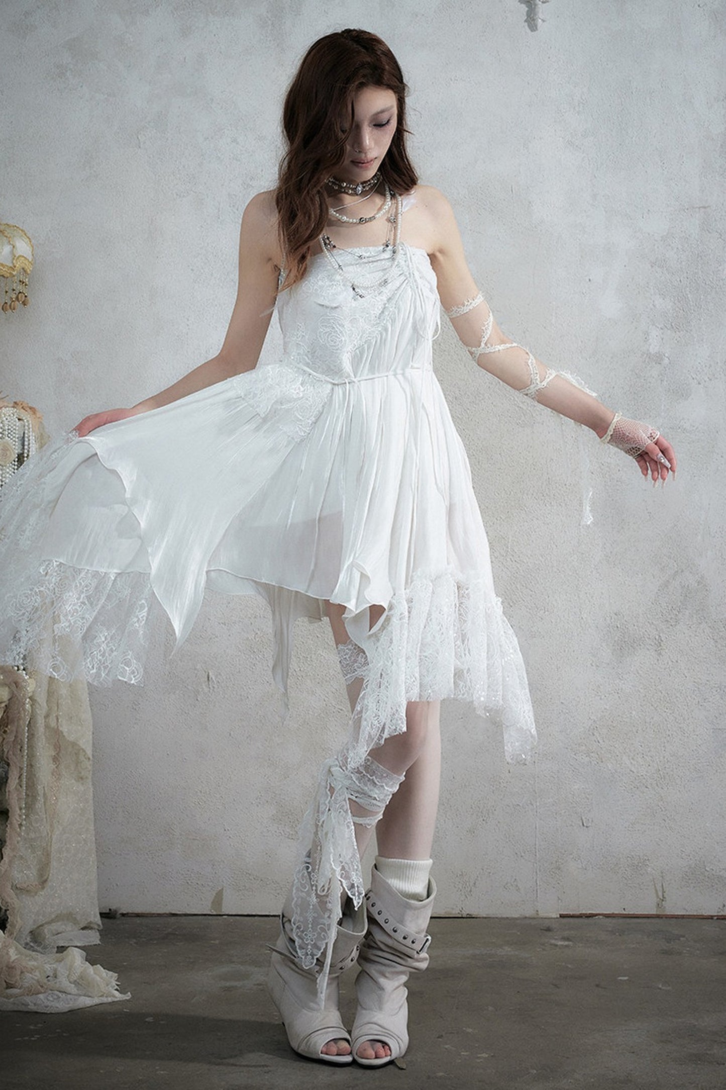 Romantic Lace Chiffon Skirt