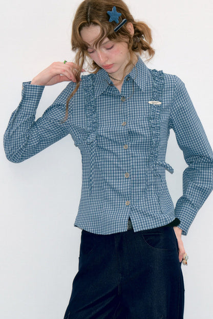 Blue Plaid Long Sleeve Shirt