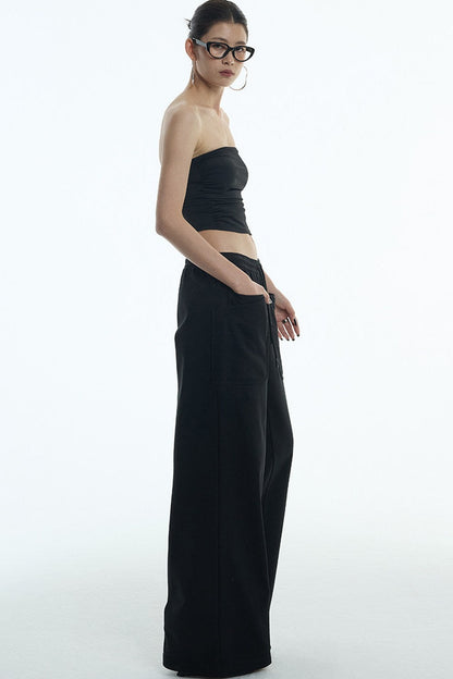 Double-Layer Wide-Leg Sweatpants
