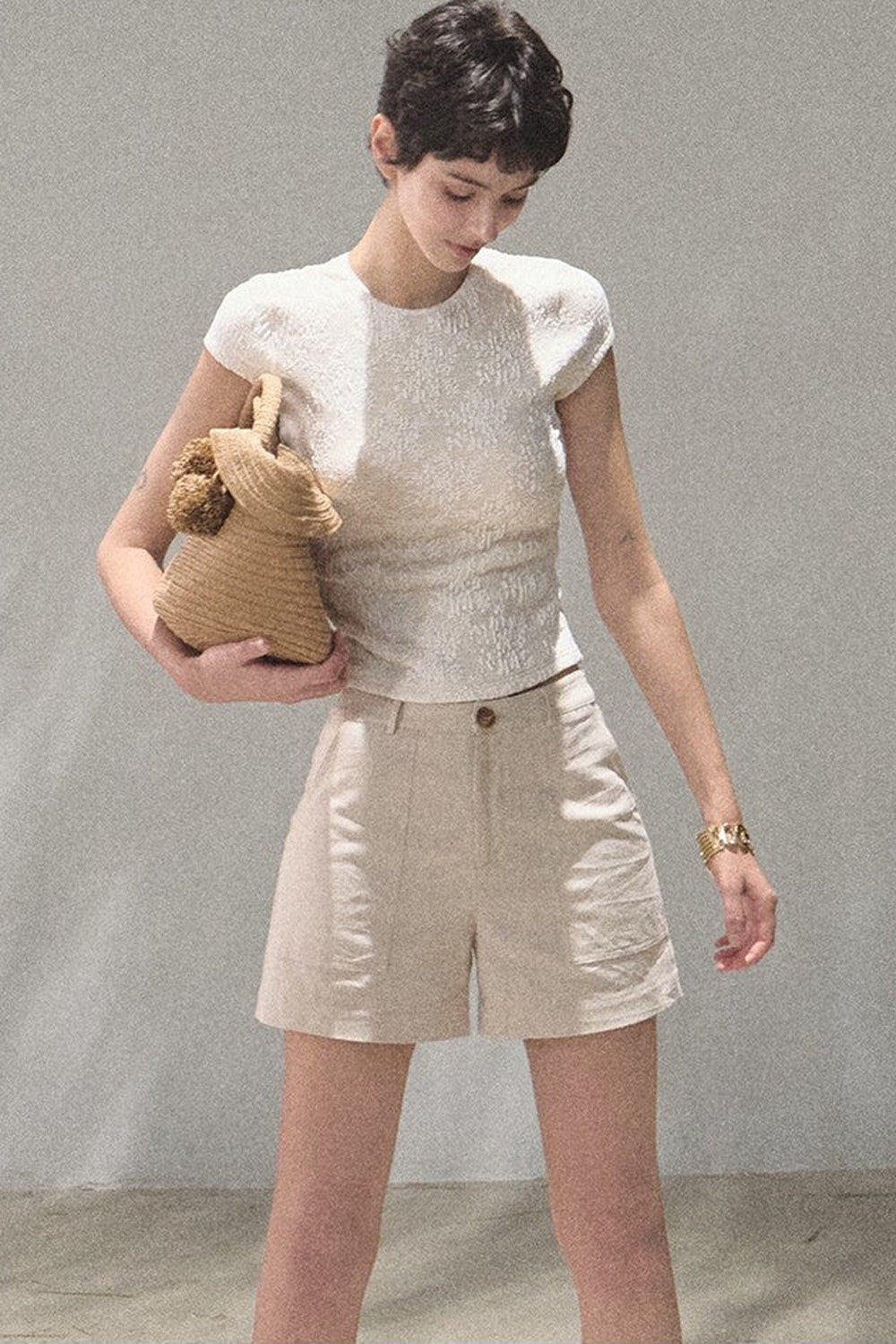 Lace Splice Short Sleeve Top