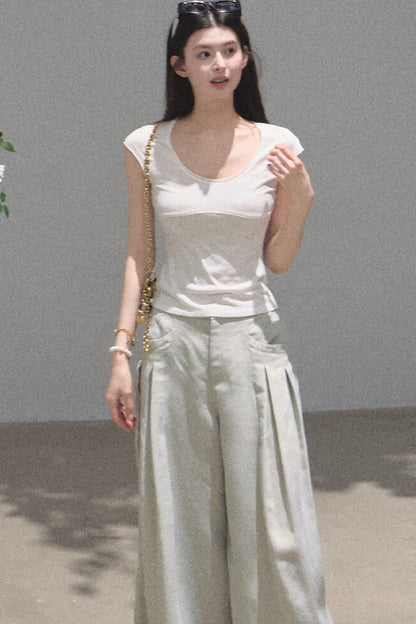 Lyocell Embroidered Waist Top