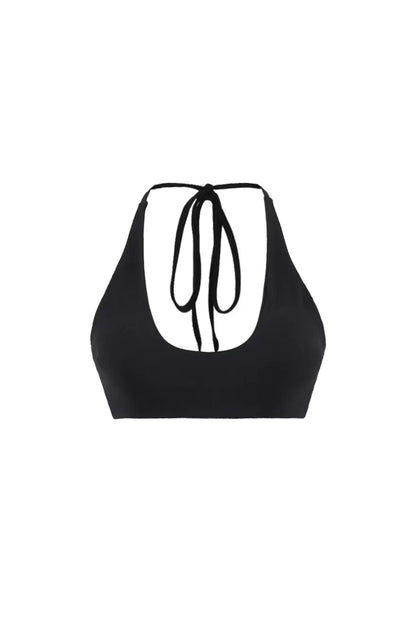Solid Halter Neck Bra