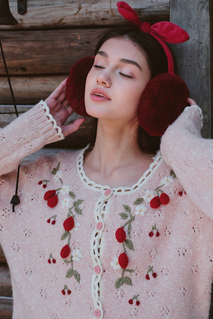 Strawberry Christmas Tree Wool Knit Set-Up