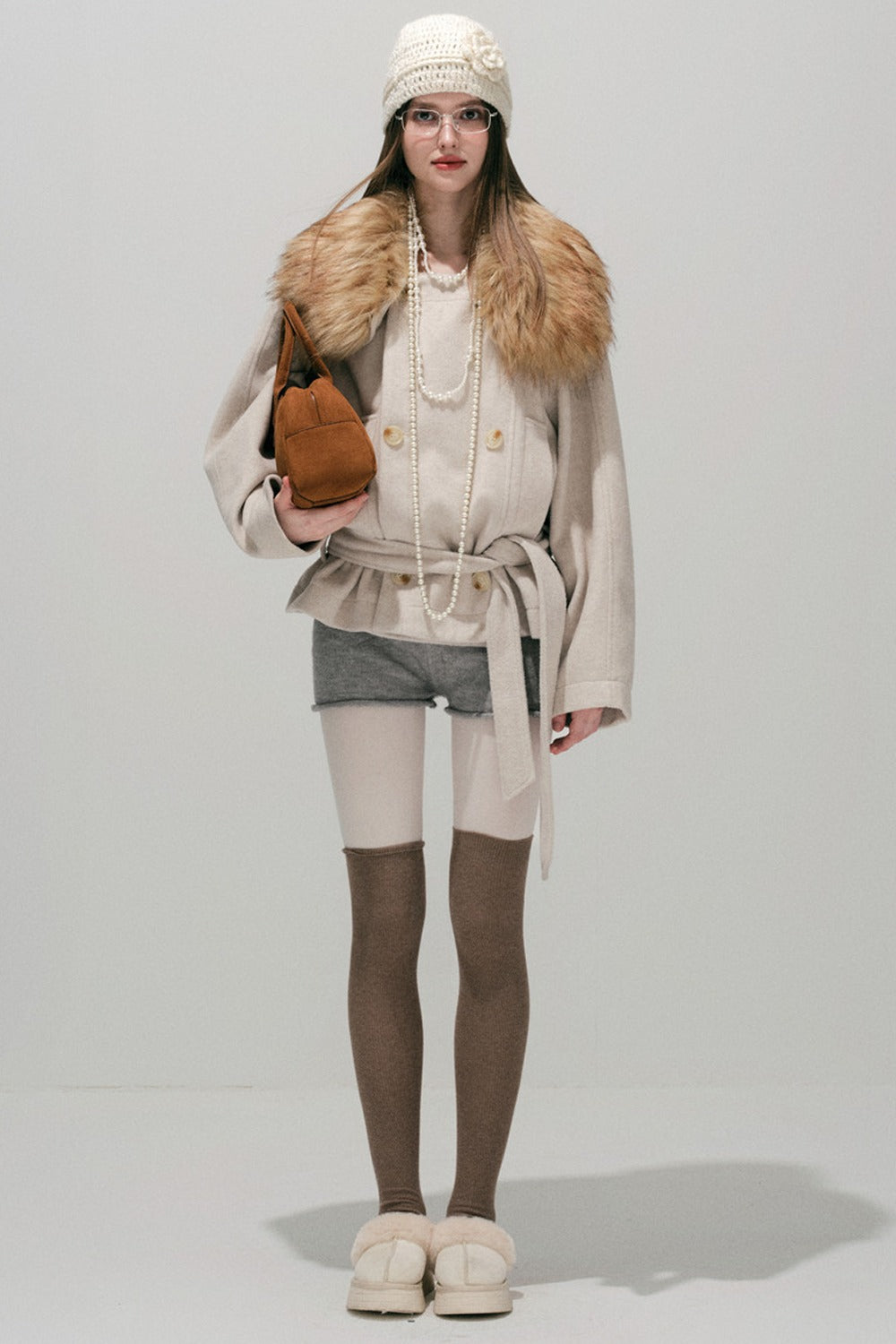 Fur Collar Wool Coat