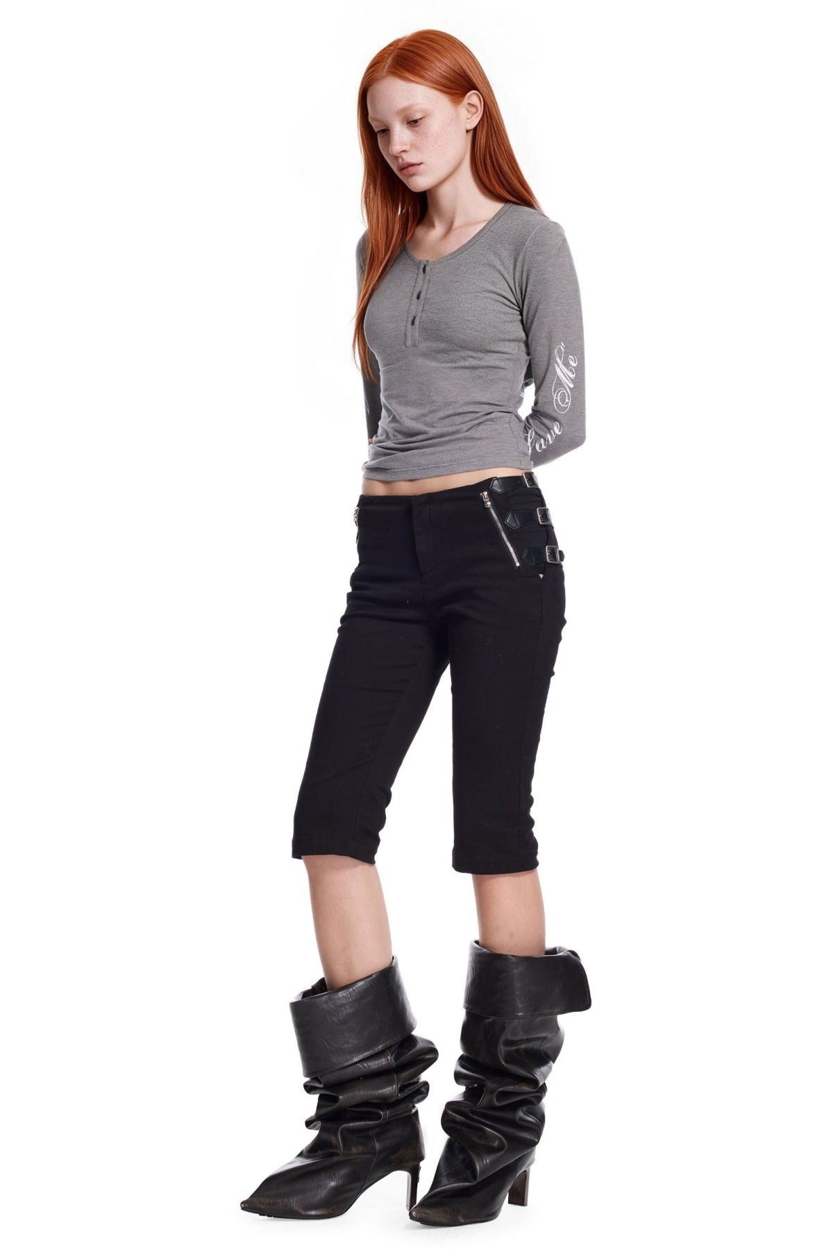 Henley Three Button Knit Top