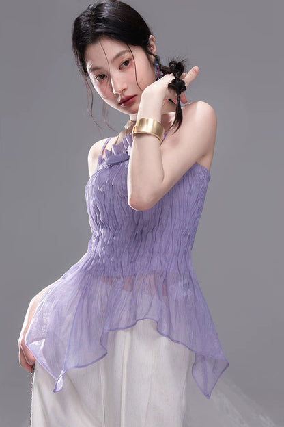 Ice Silk Ruched Camisole