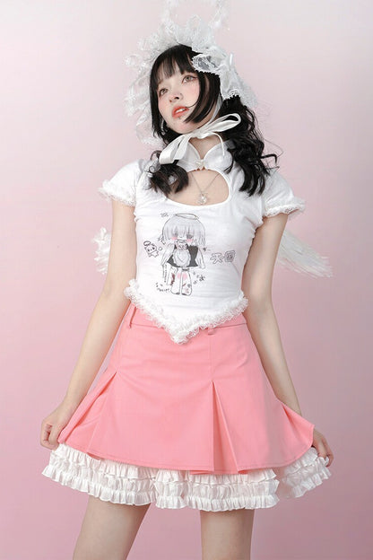 Heavenly Pleated Lace Skirt