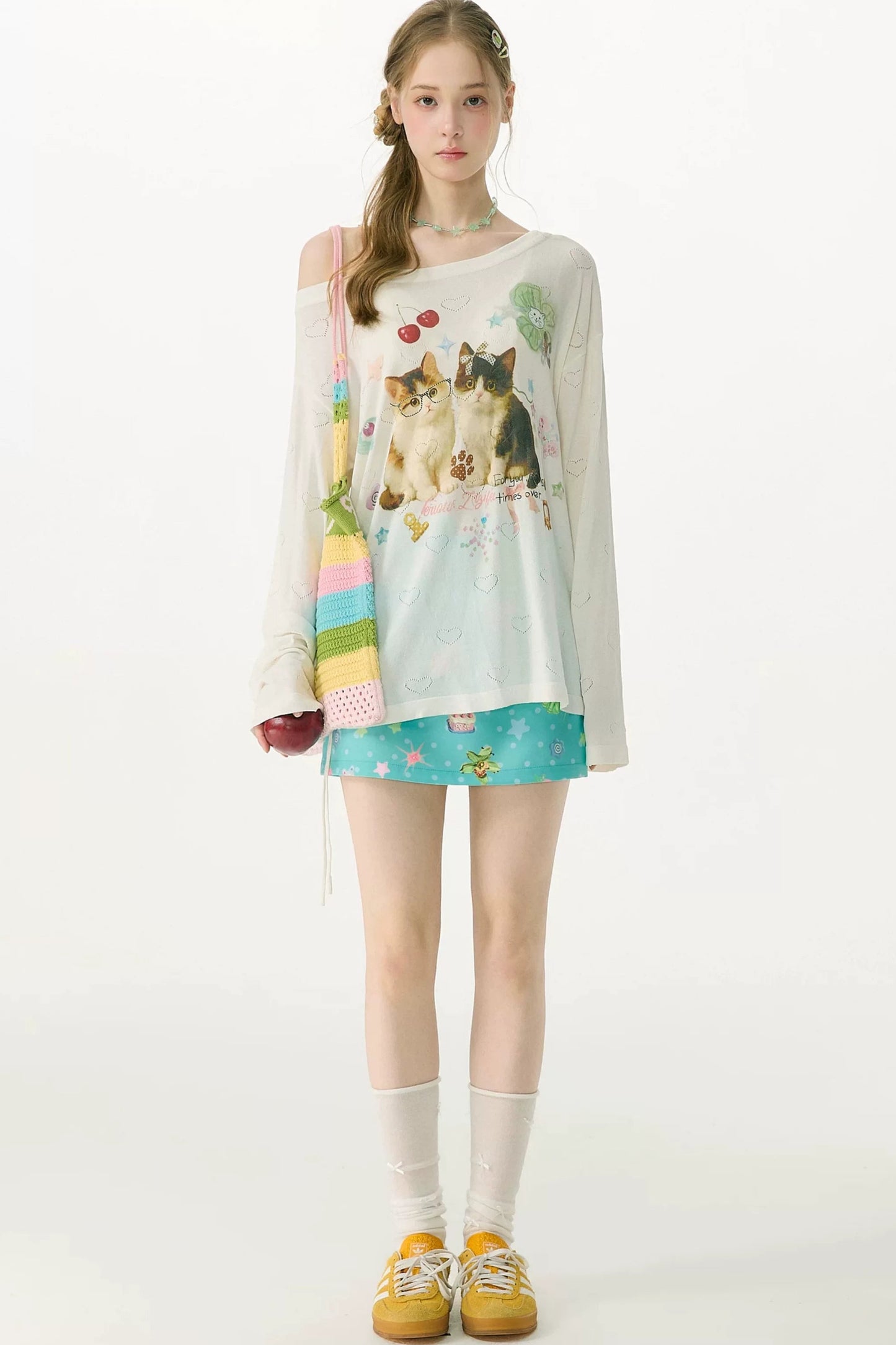 Cat Island Heart Cut-Out Blouse