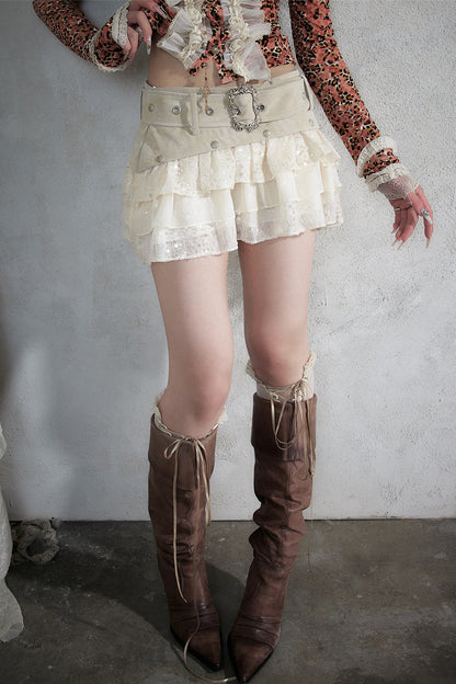 Retro Sequin Leopard Skirt