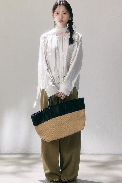 Linen Blend Air Wide-Leg Trousers