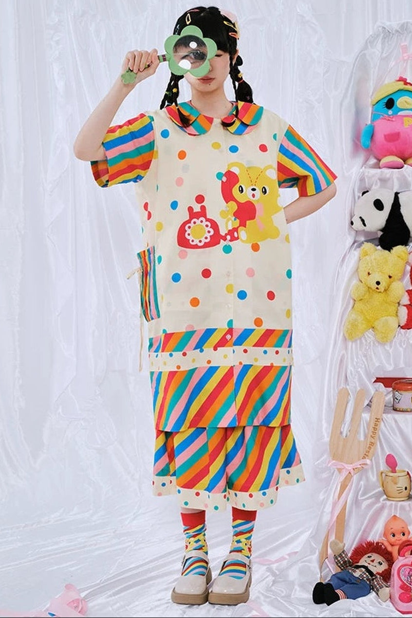 Rainbow Diary Hemdblusenkleid