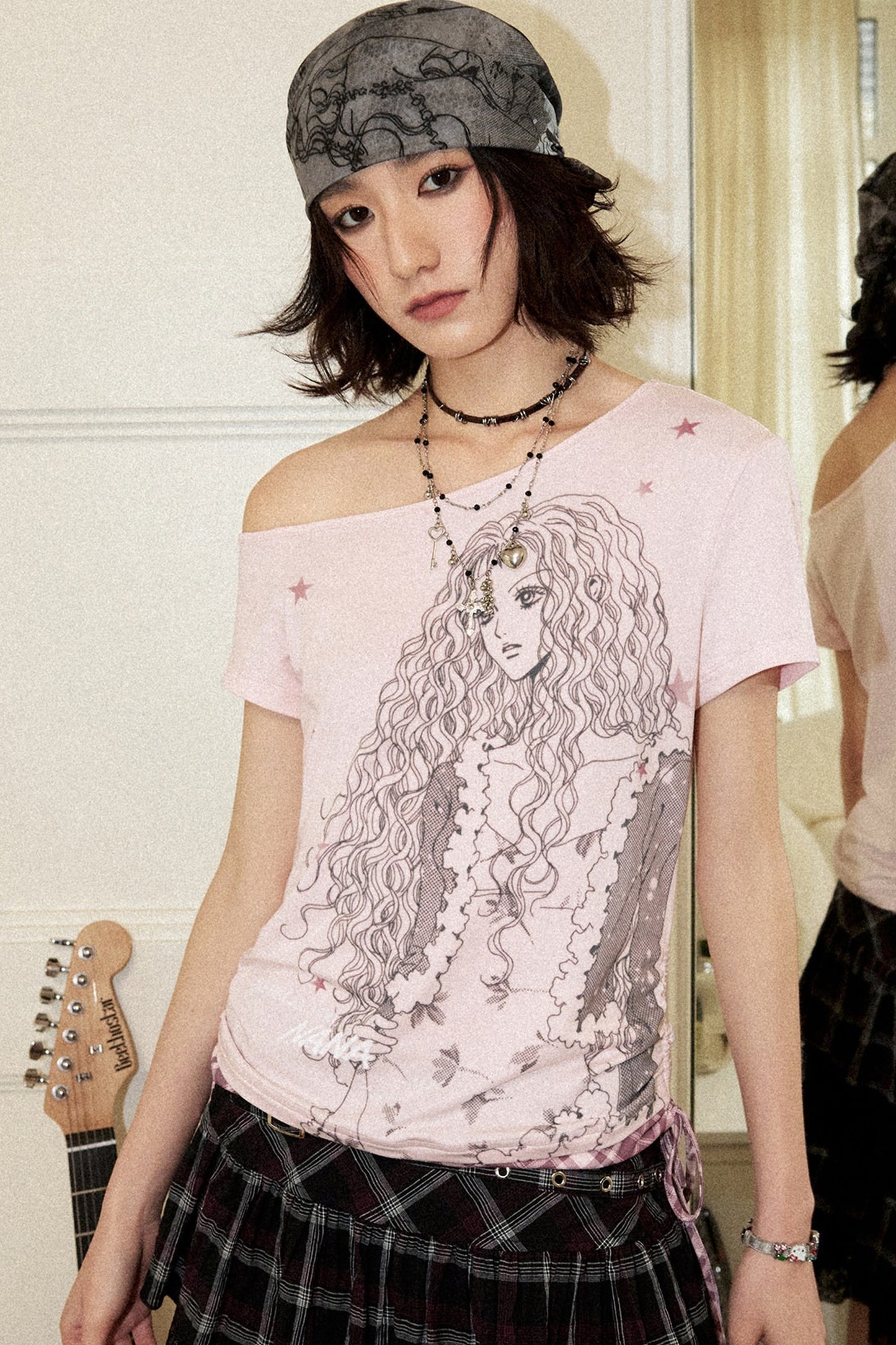 Plaid Asymmetrical Blouse