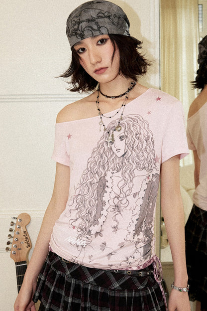 Plaid Asymmetrical Blouse