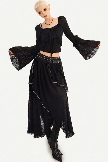 Schwarze schmale Strickjacke