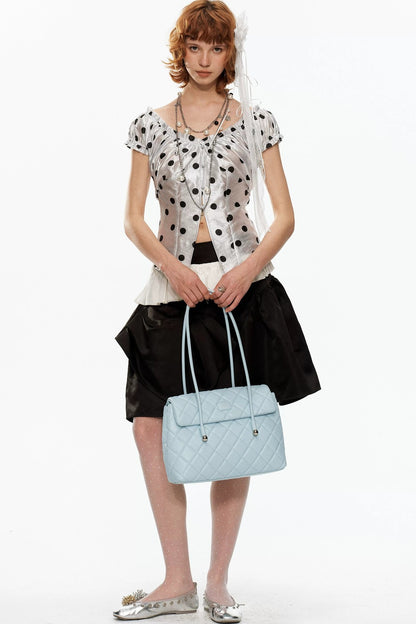 Polka Dot Glossy Cardigan Top