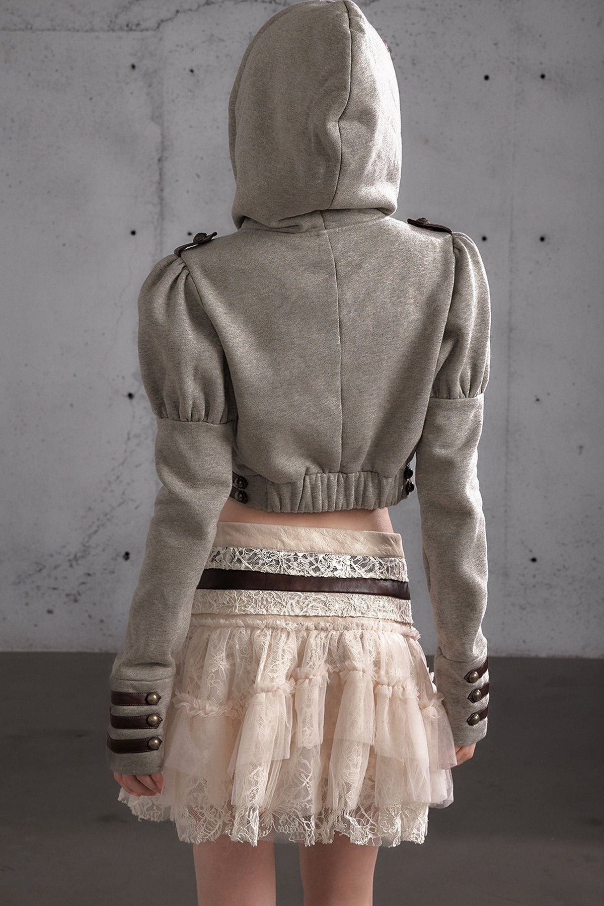 Napoleon Hooded Puff-Sleeve Sweatshirt