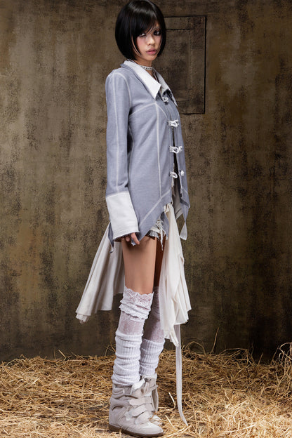 Two-Way Raw Edge Outerwear Shirt