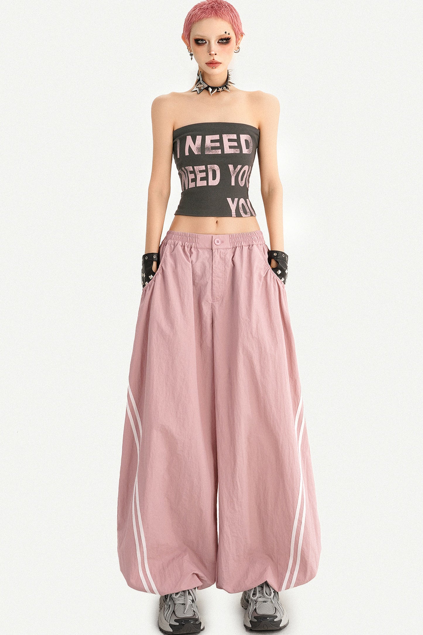 Navy Blue Wide-Leg Pants