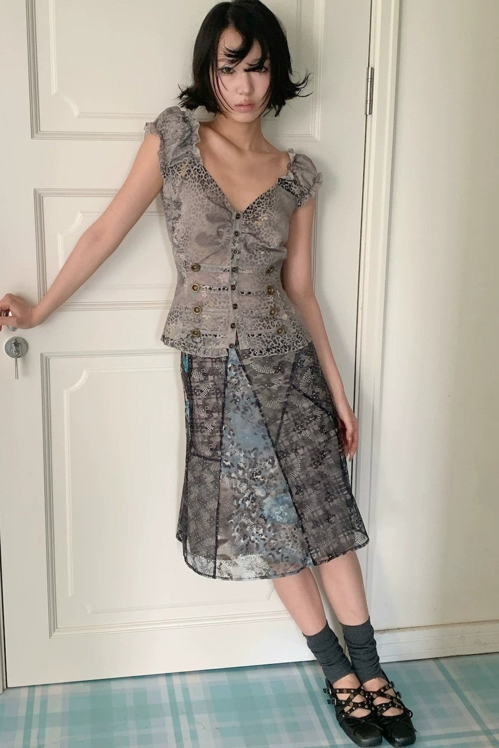 Floral Leopard Vintage Top