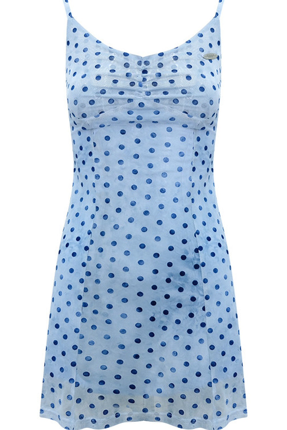 Ice Blue Polka Dot Slip Dress