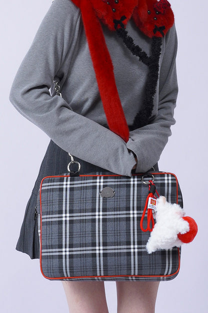 Red Plush Puppy Earmuff Scarf