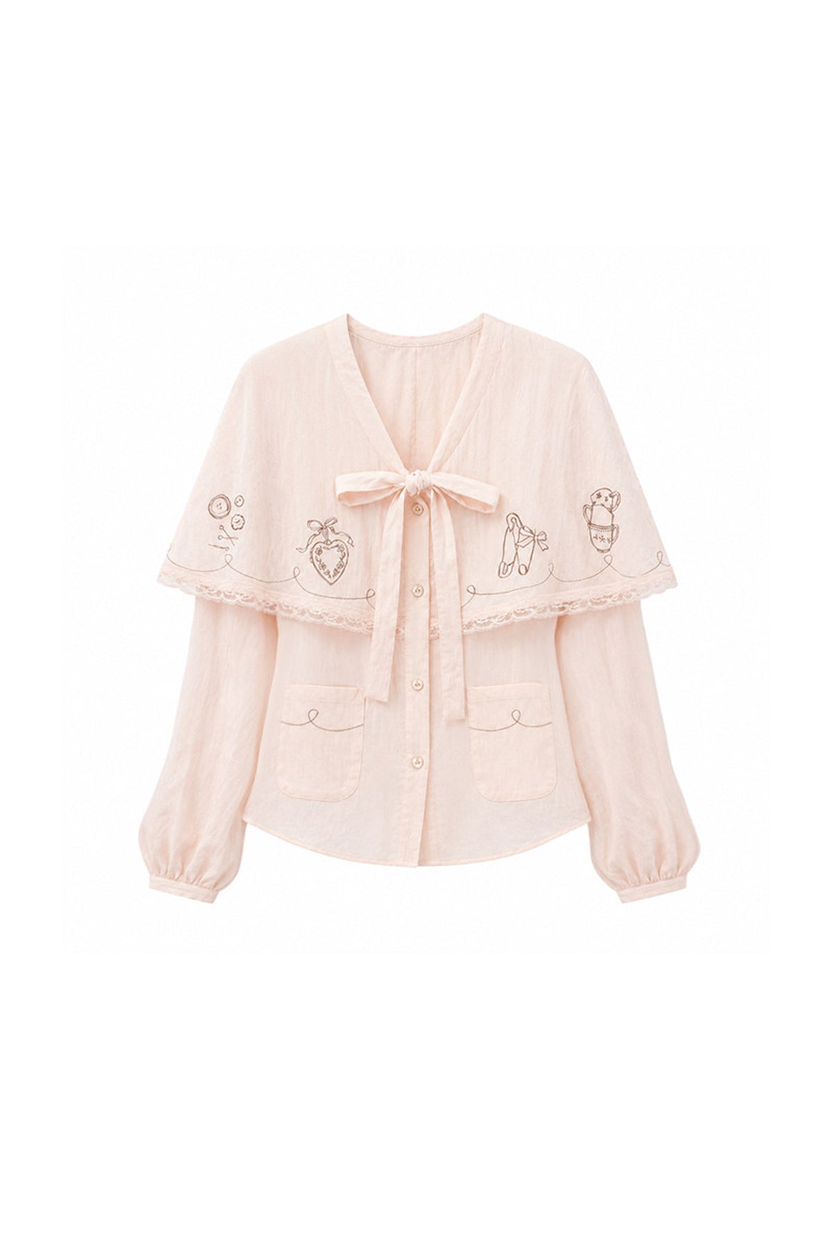 Pink Hand-Painted Cape Shirt