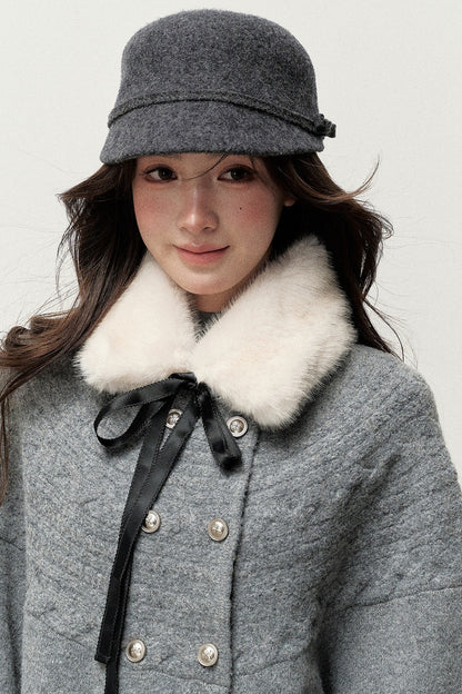Retro Girl Bow Eco-Friendly Fur Collar