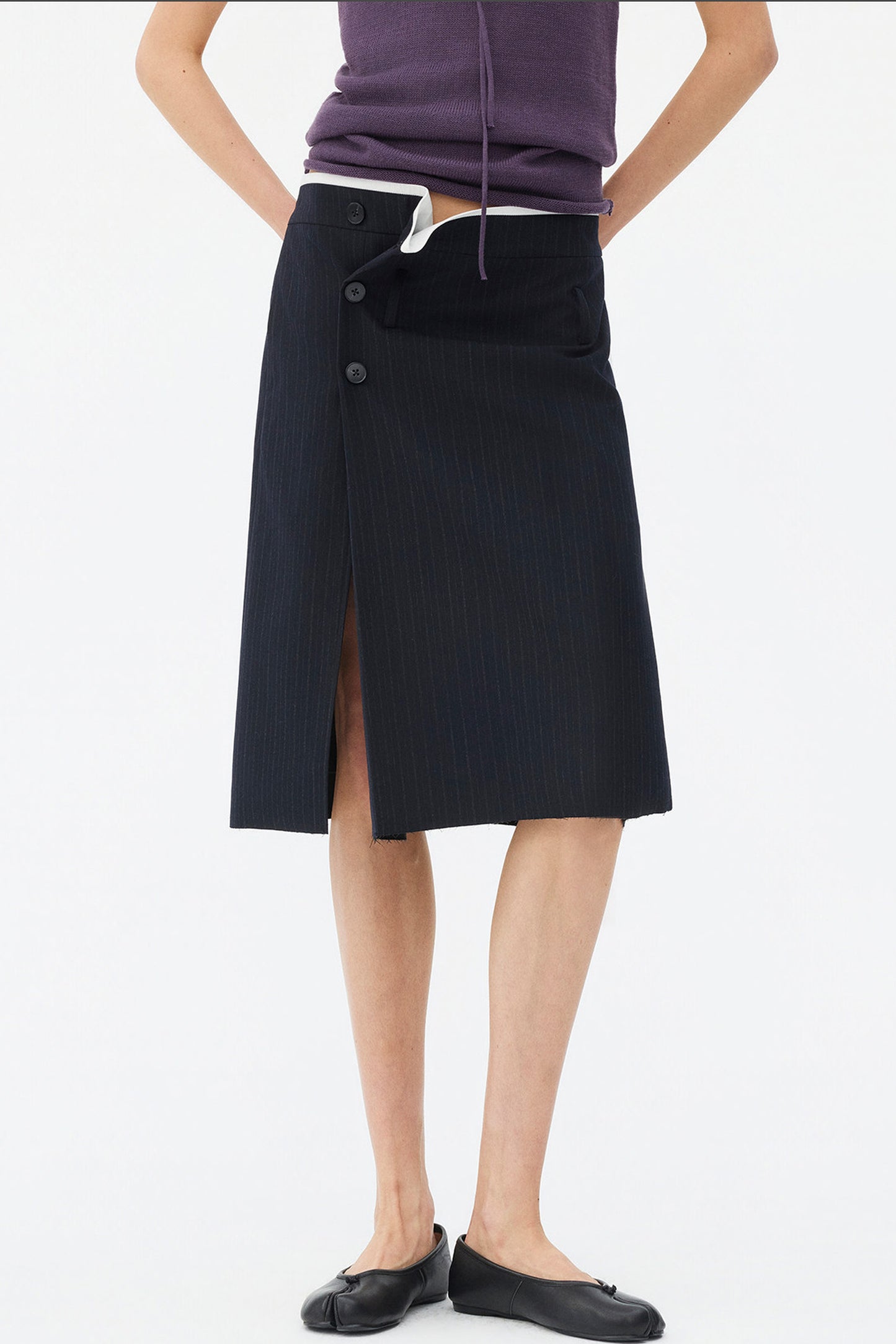 Deconstructed Asymmetrical Slit Skirt