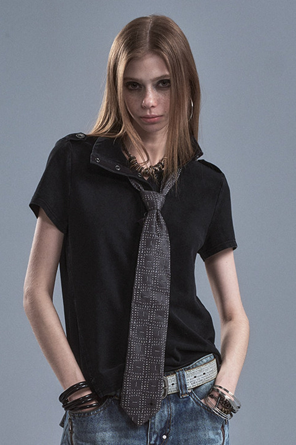Distressed Pique Texture T-Shirt