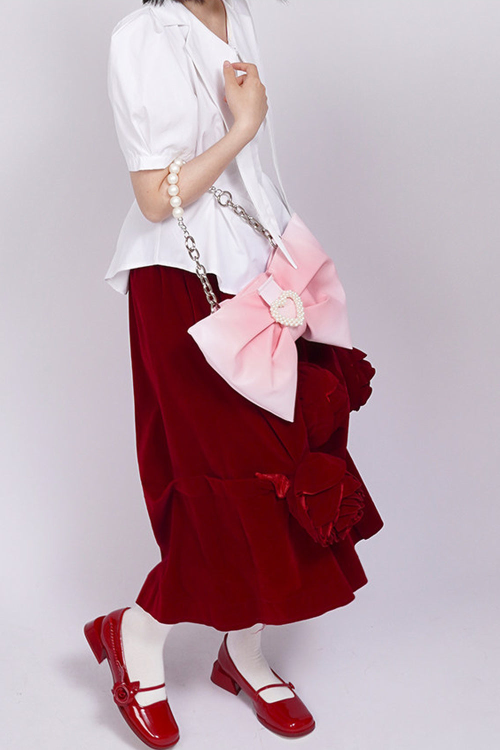 Gradient Bowknot Shoulder Bag