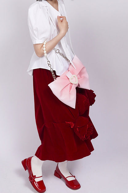 Gradient Bowknot Shoulder Bag
