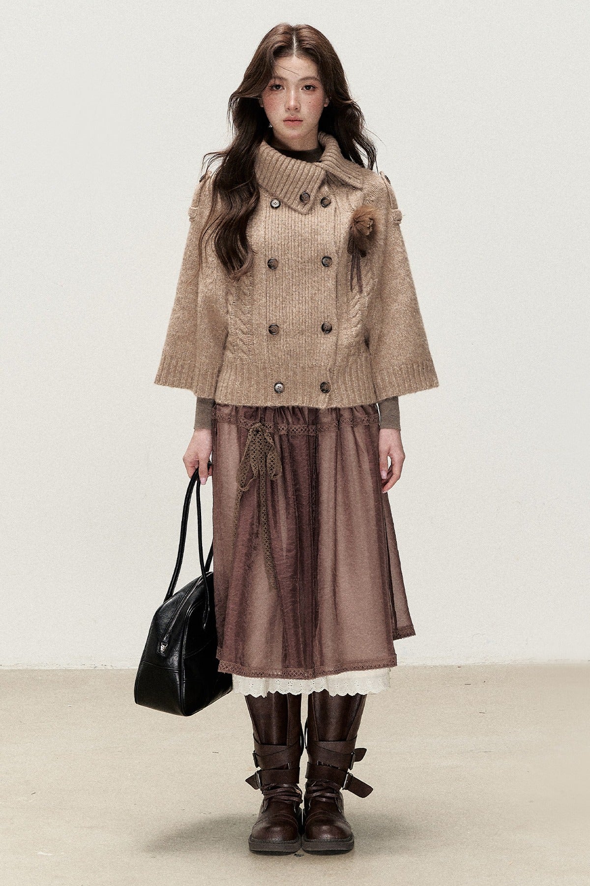 Ballet Brown Gauze Long Skirt