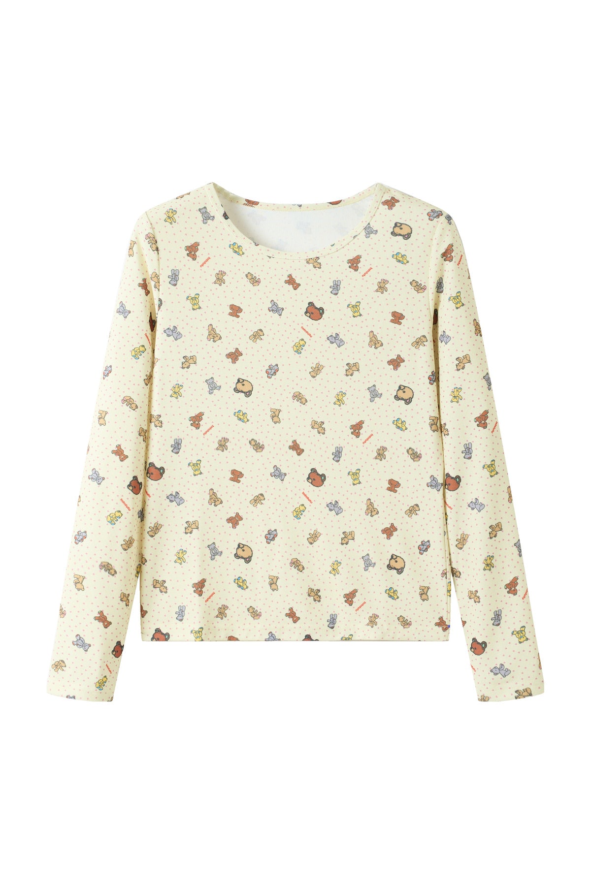 Plaid Bear Print Long Sleeve Top