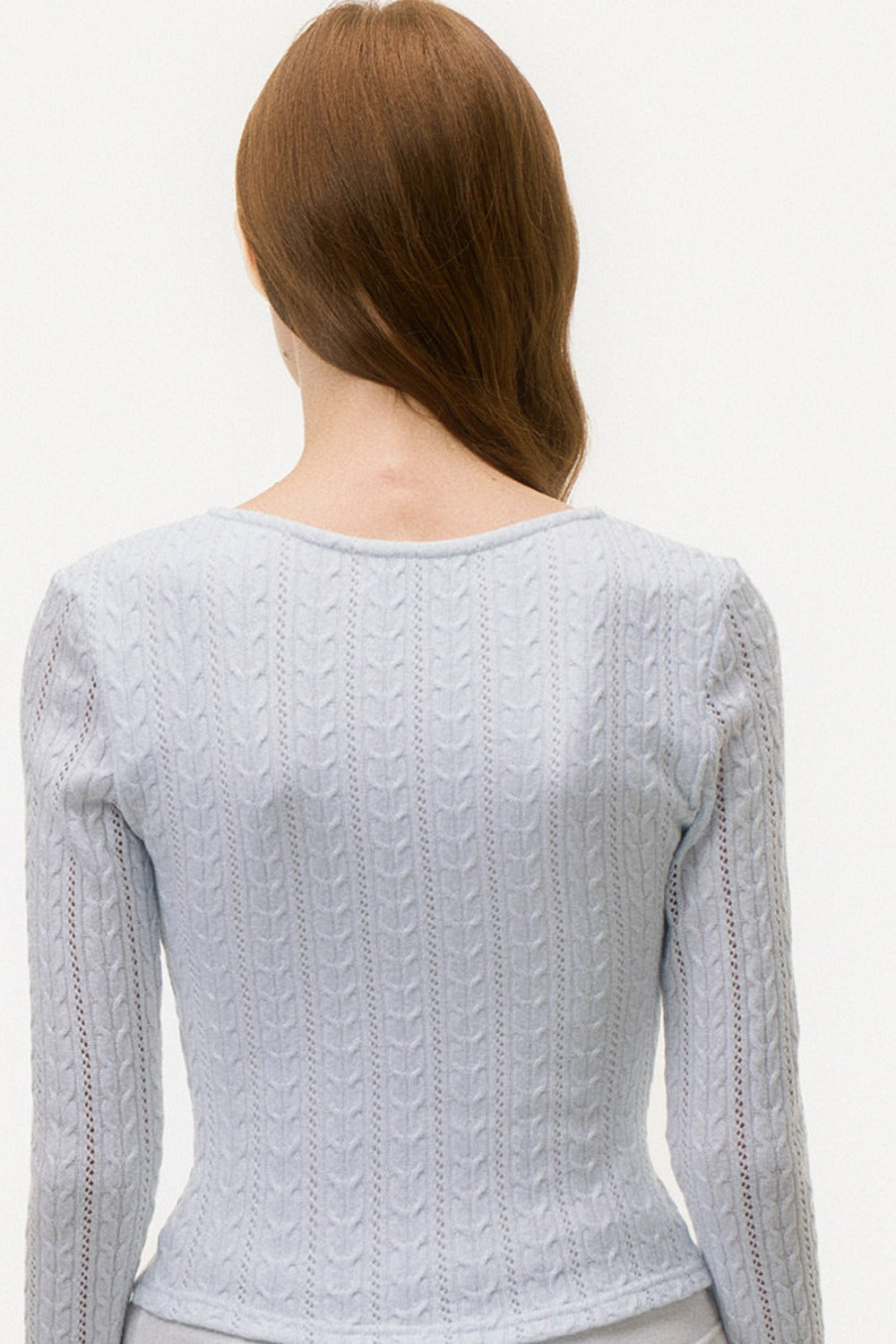 Layered-Look Cable Knit Cardigan