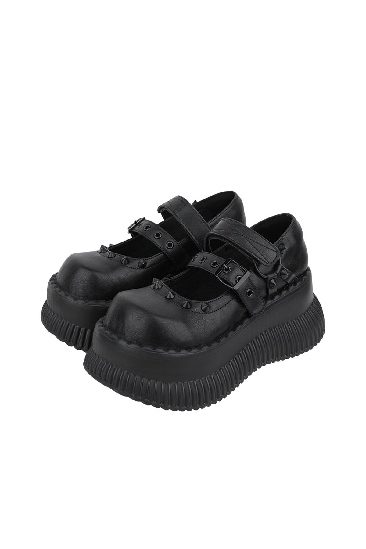 Studded 7cm Height-Increasing Platform Mary Jane Shoes