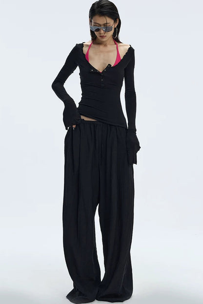 Black Textured Resort Shirt Pants Set-Up