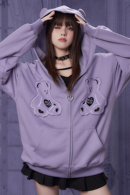 Purple Bear Hooded Sweatshirt