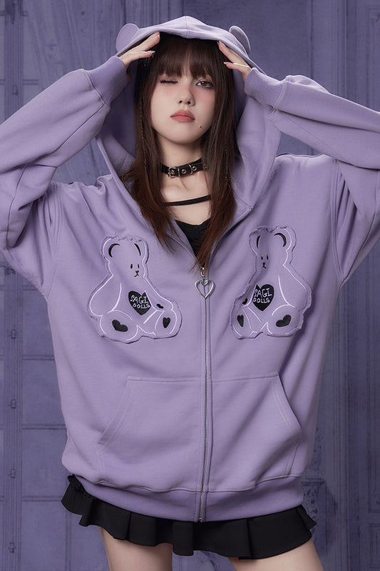 Purple Bear Hooded Sweatshirt