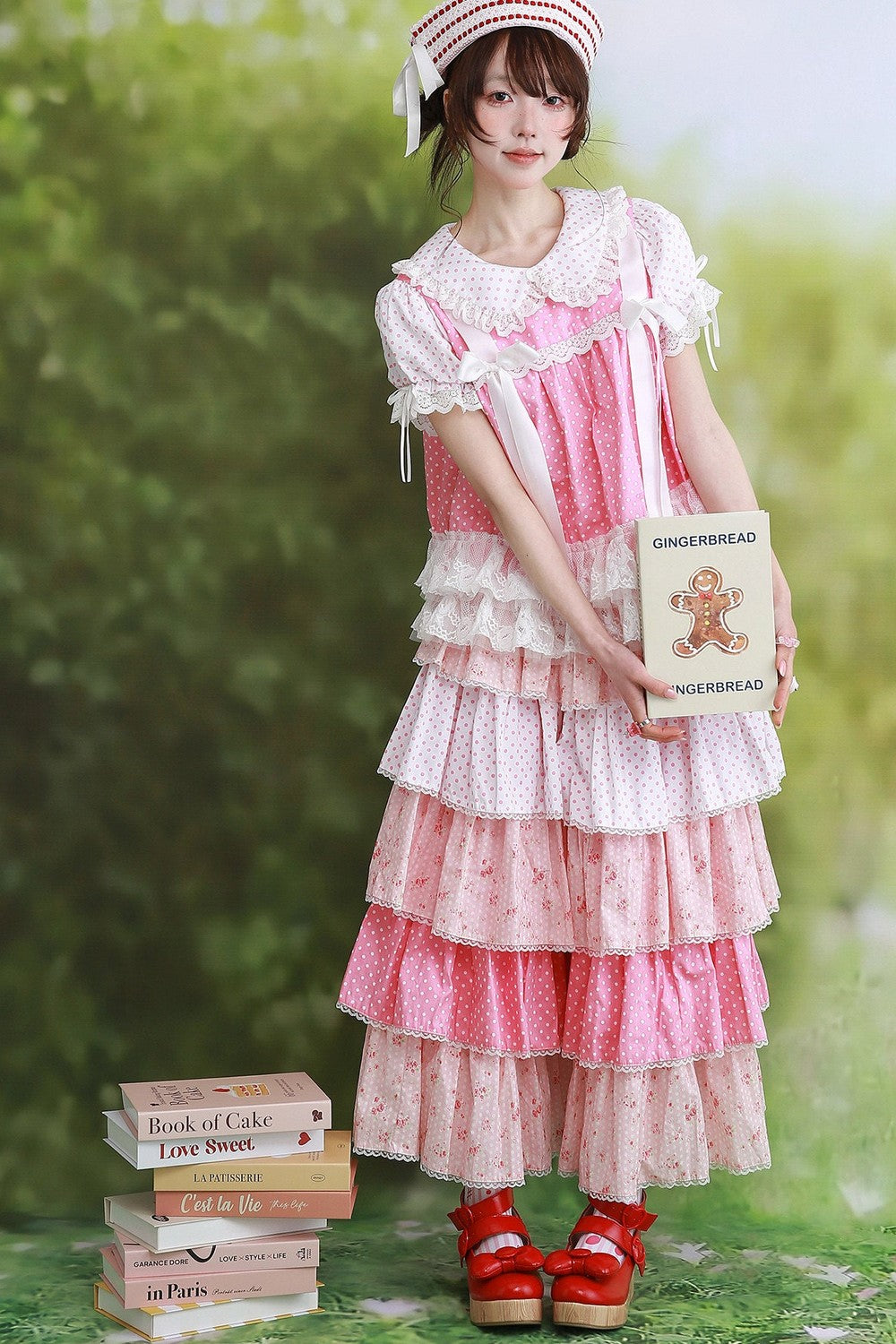 Vintage Pink Polka Dot Skirt Pants
