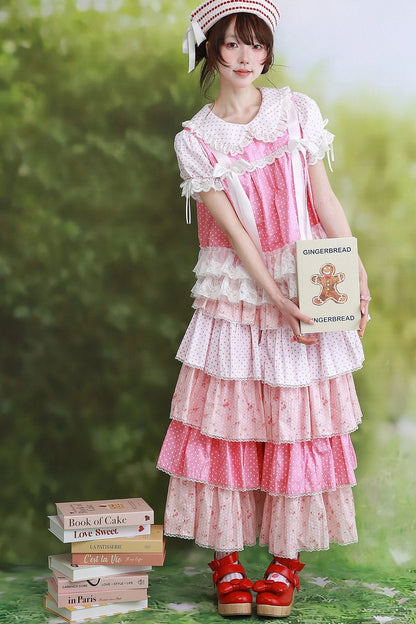Vintage Pink Polka Dot Skirt Pants